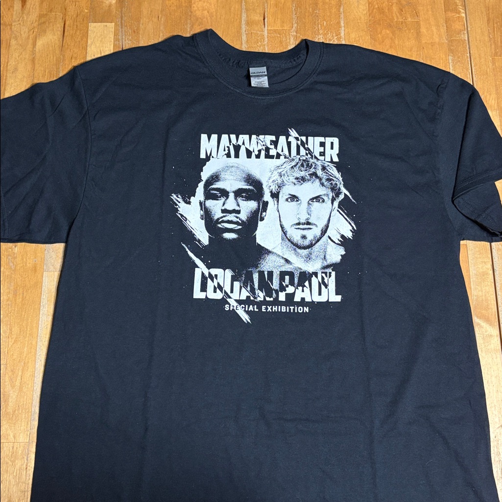 Mens Black Xl Floyd Mayweather Logan Paul Boxing Vintage Shirt